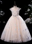 Children Butterfly Sequin Tulle Dress Girls Prom Homecoming Dresses