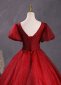 Sparkly Burgundy Tulle Embroidery Formal Dress 4