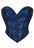 Blue Sexy Deep V-neck Short Corset