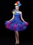 Girls Diagonal Shoulder Sequin Club Tutu Dress