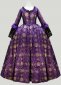 Purple Floral Baroque Rococo Queen Marie Antoinette Gown Historical Period Themed Dress 4