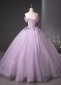 Purple Off the Shoulder Tull Mesh Homecoming Dress 4