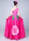 Women One Shoulder Theater Carnival Dance Flower Dresses 3