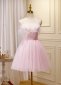 Spaghetti Straps Feather Pink Mini Homecoming Dresses
