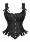 Black Victorian Historically Inspired Jacquard Overbust Corset