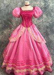 Customized Red Luxury Satin Corset Bodice Princess Dancing Dress Gown Adult Women Cosplay Costume