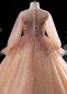 Girls Pink Long Sleeve Sequin Tulle Wedding Christmas Dresses 5