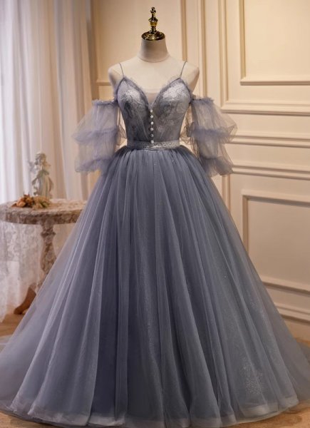 Spaghetti Strap Off the Shoulder Evening Party Dress