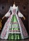 Green Blue Floral Jacquard Victorian Tea Party Dress 18th Century Rococo Ball Gown