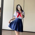 Navy Blue JK Dress Japanese Sailor Uniform School Students Skirt