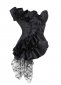 Black Satin Lace Ruffled Brocade Jacquard Bustier
