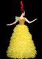 Yellow Flower Bud Shape Tulle Dresses Carnival Dance Fancy Dress 2