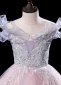 Little Girls Off Shoulder Flower Ball Gown Sequin Party Dress 5
