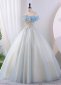 Light Blue Off the Shoulder Shiny Formal Dress 1
