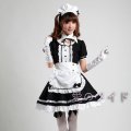 Black Cute Lolita Maid Costumes Girls Women Sweet Maid Uniform Cosplay Dresses Japanese Anime Cosplay Outfit Plus Size