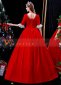 Red Wedding Birthday Christmas Party Dress Gown Theater Costumes 3