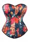 Vintage Floral Printed Cotton Bustier Corset