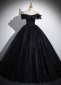 Stunning Black Off The Shoulder Tulle Holiday Party Dress