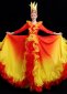 Holiday Carnival Women Flame Ball Gown Stage Performances Costume