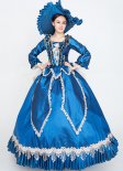 Blue 18th Century Rococo Baroque Marie Antoinette Dresses Medieval Renaissance Historical Period Ball Gown
