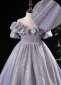 Children Off Shoulder Tulle Sequin Prom Homecoming Dress 5