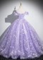 Purple Off Shoulder Neck Party Formal Dress 5
