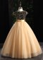 Christmas Girls Sequin Tulle Formal Dresses Champagne