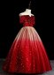 Flower Girl Off Shoulder Velvet Tulle Christmas Party Formal Dress