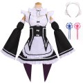 Anime Re:zero Kara Hajimeru Isekai Seikatsu Life In a Different World Ram Rem Cosplay Costume Wigs Maid Dress Halloween Costume