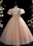 Children Sequin Big Bow Carnival Holiday Party Dress