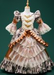 Custom-made 17th Century Girls Ball Gown Children Brocade Jacquard Theater Costume