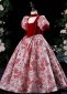 Vintage Girls Velvet Jacquard Red Masquerades Dresses 2
