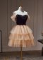 Girls Off the Shoulder Splicing Cake Mini Evening Dress