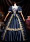 Rococo Gray Short Sleeves Prom Dress Christmas Ball Gown