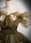 Deep Green Gorgeous Off Shoulder White Rose Applique Tulle Formal Dress 3