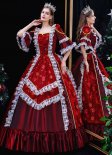 Wine Red Wedding | Birthday | Christmas Dress Gown Reenactment Theater Clothing