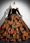 Orange Jacquard Long Sleeves Off the Shoulder Formal Dress 1