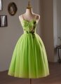 Green Spaghetti Straps Embroidery Tulle Party Cocktail Dress