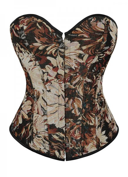 Vintage Oil Painting Jacquard Overbust Corset