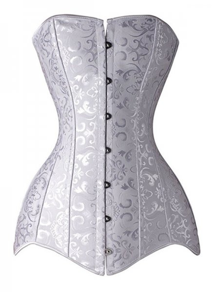 Historic Hip Gores Brocade Jacquard Long Overbust Corset