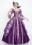 Purple 18th Century Rococo Baroque Marie Antoinette Ball Gown Medieval Renaissance Historical Period Dresses
