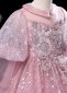 Girl Tulle Flower Girl Dresses Beaded Sequin Princess Pageant Dress Pink