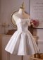 White Satin Corset Short Formal Dress
