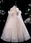 Children Flutter Sleeve Sequin Tulle Dress Banquet Beauty Contest Dresses