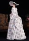 Pink Flower Printed Edwardian Holiday Festive Gown 1890s 1900s 2PC Downton Abbey Dress