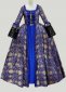 Blue Floral Baroque Rococo Queen Marie Antoinette Gown Historical Period Themed Dress