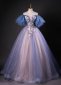 Violet Sexy Off Shoulder Tulle Formal Dress