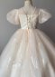 White Mesh Wedding Baptism Party Dresses 3