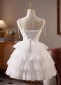 White Off the Shoulder Appliques Mini Ball Gown Cocktail Dress 4