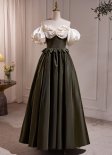 Princess Army Green Off-The-Shoulder Prom Fromal Dresses
